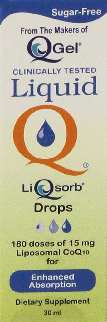 Liquid Q® LiQsorb® Liposomique CoQ10 gouttes (non aromatisées, sans sucre, non OGM) 30ml