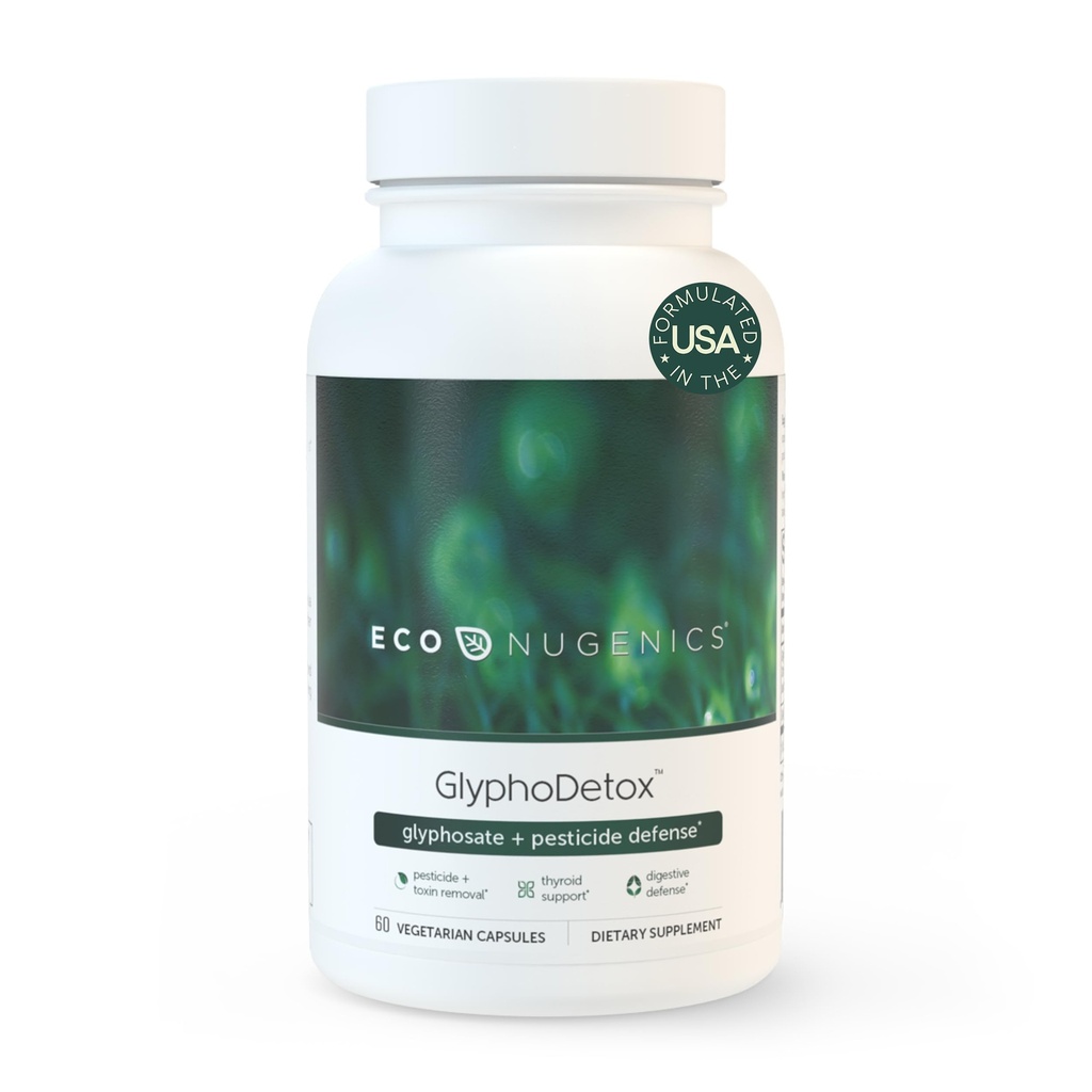 EcoNugenics GlyphoDetox Supplement – Entfernen Sie Glyphosate Pesticides und landwirtschaftliche Toxine – Detox Formula w/Kelp, Citrus Pectin, Algimate, Glycin – für Männer & Frauen – 60 Kapseln