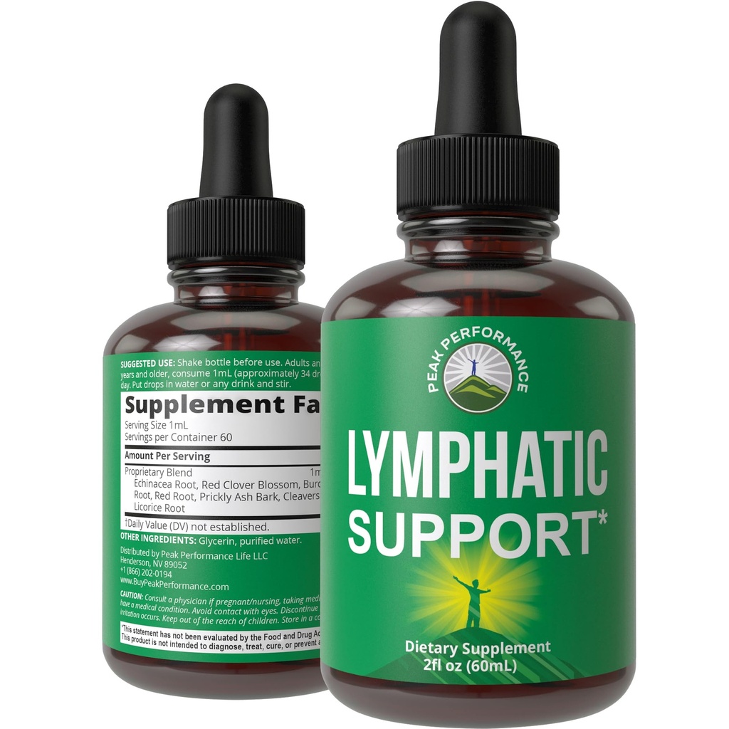 Gocce di drenaggio linfatico. Sugar Free 7-in-1 Lymph Detox e Cleanse Support. Vegan Supplemento con Echinacea, Rosso Clover Blossom, Burdock Root, Cleavers Herb, Radice di liquirizia, e altro ancora!