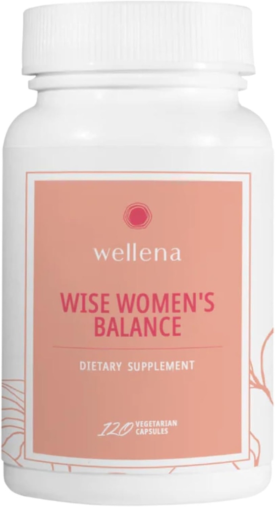 Wellena Wise Equilibrio femminile di Magdalena | Biodisponibile e Sinergico Erbale, Vitamina e Miscela minerale per l'equilibrio ormonale in Peri- e Menopausa | 120 capsule vegetariane 60-Day Supply