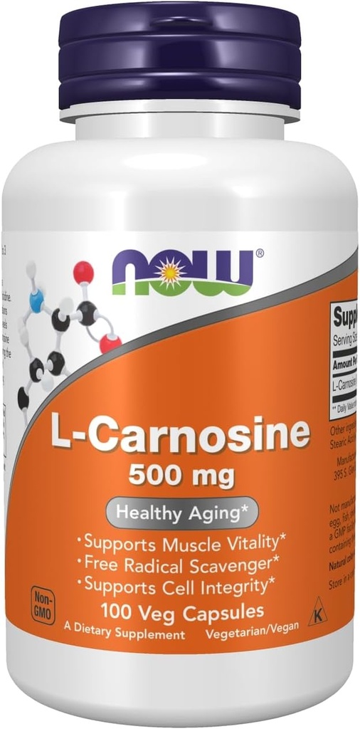 L-Carnosine 500mg 100 VegiCaps (paquet de 2)