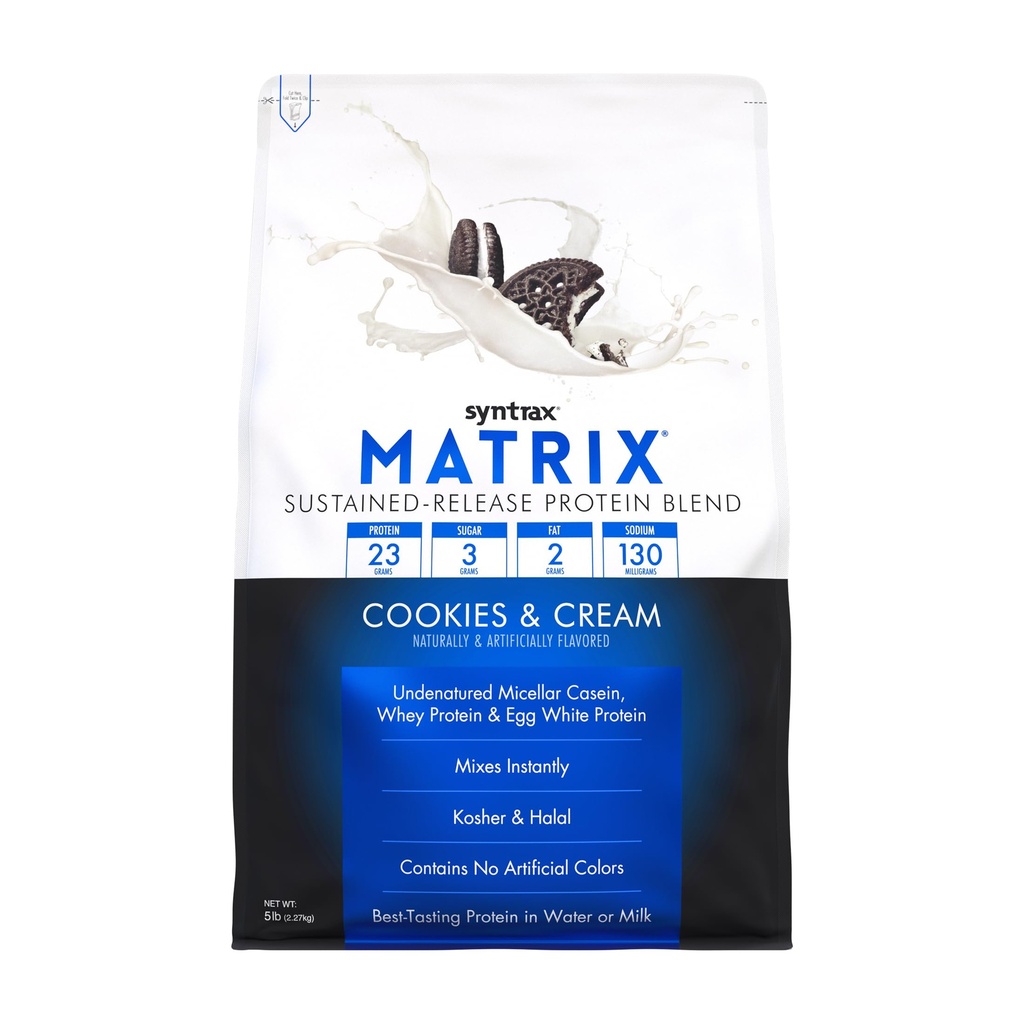 Syntrax Nutrition Matrix - Sustained-Release Protein Blend, Cookies & Cream 5 lbs.