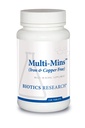 Biotics Research Multi Mins Iron and Copper Free Multi Mineral Complex, Balanced Source of Mineral Chelates and Whole Food, Phytochimicaly Bound Trace Minerals, facilmente assorbito. 120 schede