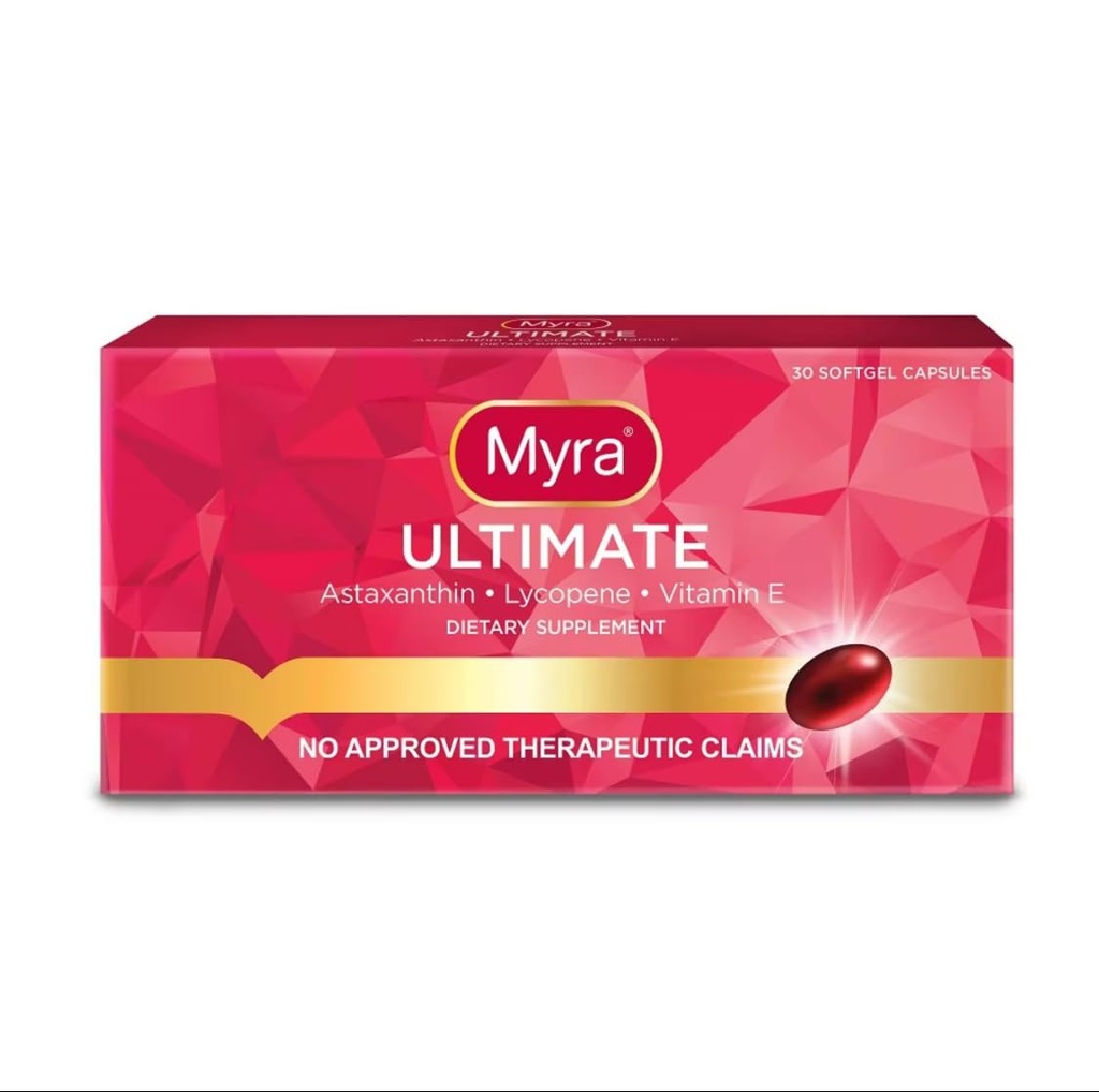 Myra Utimate mit Astaxanthin, Lycopin und Vitamin E, 30 Softgel Kapseln
