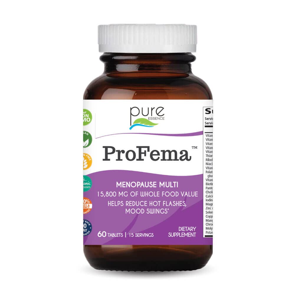 Pure Essence Labs ProFema - Multivitamin für Frauen - Natürliche Menopause Relief Supplement - Fördert Hormon Balance, Reduziert Hot Flashes, Mood Swings, Nacht Sweats (60 Kapseln)