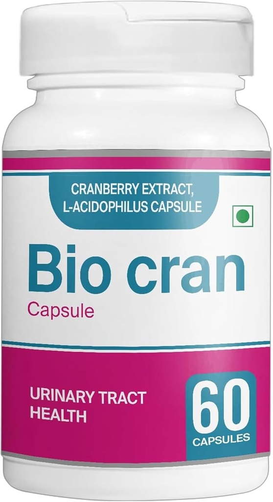 Capsules de canneberge (60 comtes) - Supplément de santé à l'urine avec extrait de canneberge, L-Acidophilus, et plus - Pilules de canneberge pour les femmes et les hommes - Comprimés végétariens de canneberge pour immunité