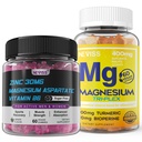 NEVISS Magnesio Gummies con Turmerico 300mg + Zinco e Magnesio Supplemento con Vitamina B6, B12, D3, Turmerico