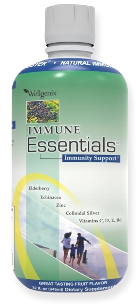 Wellgenix Immune Essentials - Multivitamina Liquido per uomini, donne e bambini - Integratore vegano con vitamine C, D Elderberry Zinc, Echinacea per Toddler, Kid & Adult 32oz