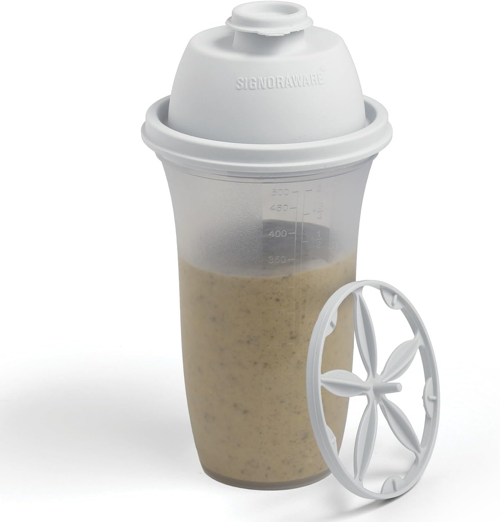 SIGNORA WARE Shaker Bottiglie | 17-Ounce Plastic Protein Shake Bottiglia per la sostituzione dei pasti Shakes & Smoothies, Bevande, Miscelazione Insalata Abiti & Salse, Margarita, & More