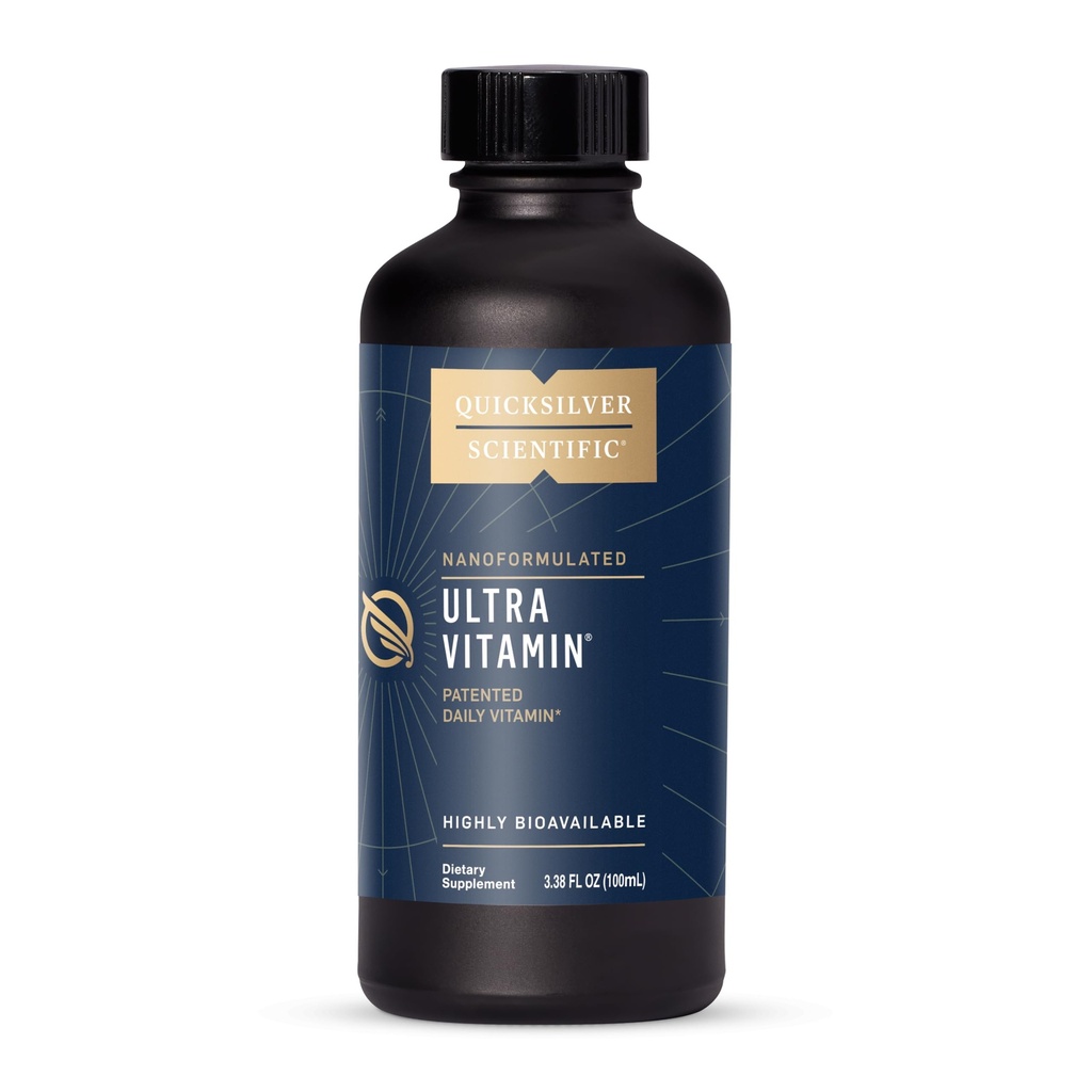 Quicksilver Scientific Liposomal Ultra Vitamin - Liquid Multivitamin & Antiossidante Supplemento per l'energia, la salute del fegato e il supporto del cervello - Bioactive B Complex, Vitamina C, D, E & K (100ml)