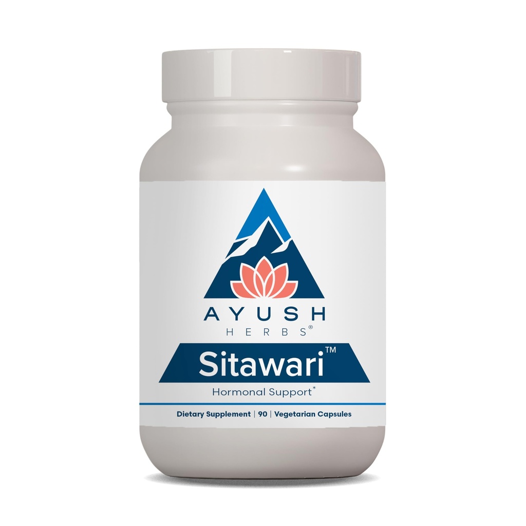 Ayush Herbs Sitawari - Shatavari Capsules pour les femmes, Supplément racine Shatavari, Hormone Balance pour les femmes, Soutien naturel de la reproduction féminine - 90 Capsules végétariennes (1 comte)
