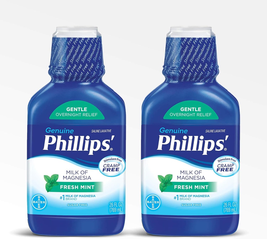 Latte di Phillips di Magnesia Lassativo, Zecca fresca, 26 Fl Oz (Pack of 2)
