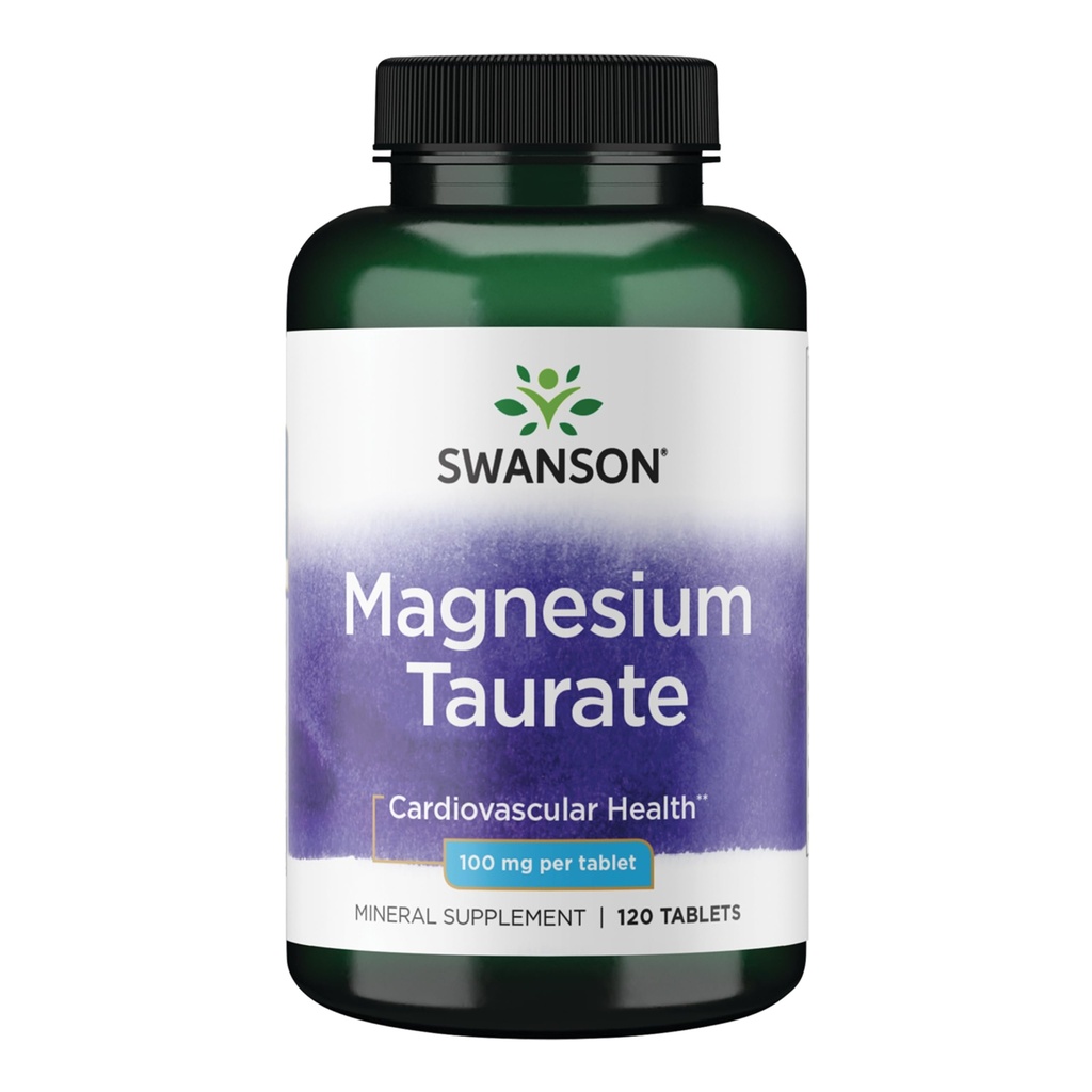 Swanson Magnesio Taurate - Supplemento minerale - Formula naturale di Magnesio e Taurina (120 compresse, 100mg ciascuno)