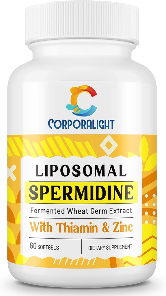 30mg Spermidina Supplemento per uomini e donne, ad alto assorbimento, più potente di Spermidina 3HCL - per Rinnovamento cellulare, Longevità & Cognitivo, Estratto di Germe di grano fermentato, Pure & Natural, 60 Softgels