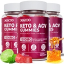 (3 Pack) Keto ACV Gummies Extreme 1500MG Keto Gummies Aceto di sidro di mele formulato con polvere di succo di barbabietola di melograno B12 Vegan Non OGM 180 Gummys