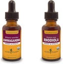 Herb Pharm Ashwagandha & Rhodiola Extraits pour l'énergie, la vitalité, l'endurance et l'endurance, 1 Oz Chaque