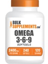 BulkSupplements.com Omega 3-6-9 Softgels - Triple Omega Supplement, von Flaxseed, Evening Primrose & Fish Oil- 2 Softgels pro Servierung, 240 Count (Pack von 1)