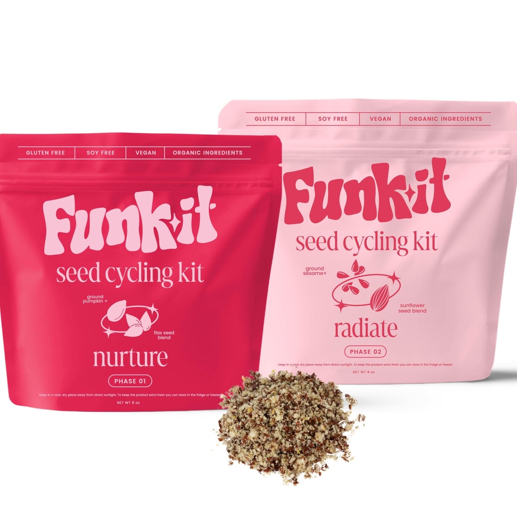 Funk It Wellness Seed Cycling Kit | Organic PMS Relief | Monatliche Versorgung | Soothe Cramps, Hormonelle Akne, Mood Swings und General PMS | Natural | PMS Relief PMS PMDD Unterstützung | 100% Pflanzlich basiert