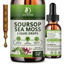 (2 Pack) Bio Soursop Graviola mit Sea Moss Liquid Drops, Soursop Bitters Liquid Rich in Multivitamin für natürliches Antioxidans, Immun Boost, Zellunterstützung & Regeneration, Ananas Flavor