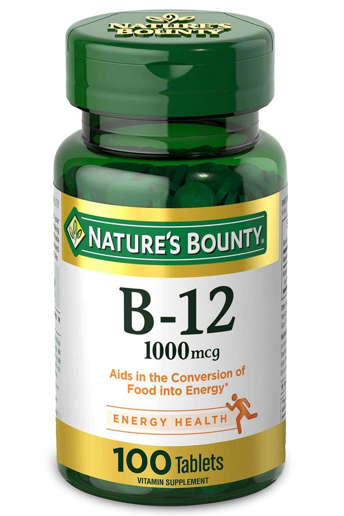 Nature's Bounty Vitamin B12, unterstützt Energie Metabolismus, 1000 mcg, 100 Count,.