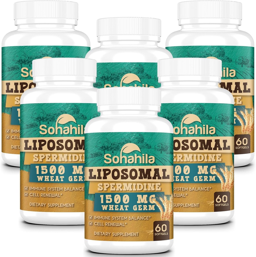Spermidin-Ergänzung 15 MG - 99% Reinheit, hohe Absorption, 1500 MG fermentierte Weizengerm-Extrakt mit Zink & Thiamin, Spermidin für Männer & Frauen - Cellular Renewal, Aging Defense, Energy, 360 Softgels