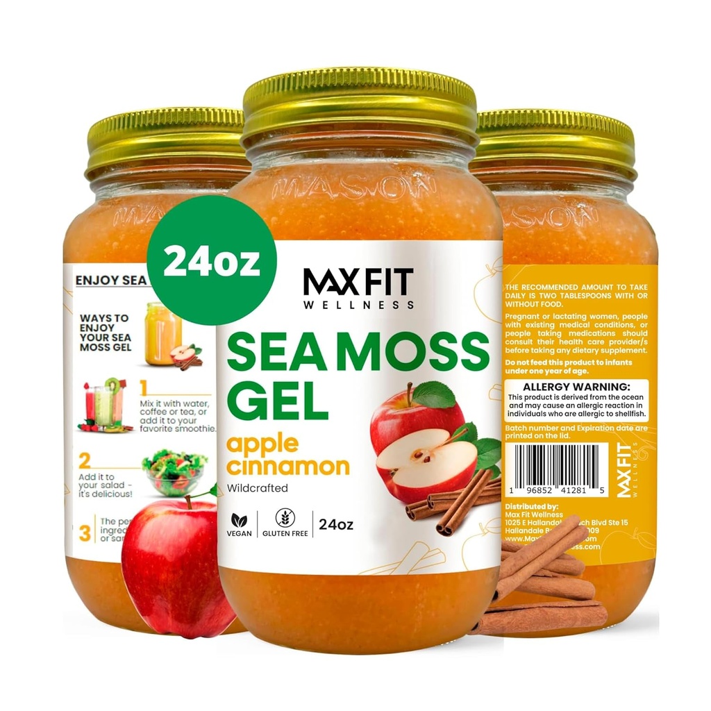 Gel de mousse de mer Raw (12 saveurs) 24oz Wildсrafted Gold Gel de mousse de mer de Sainte-Lucie