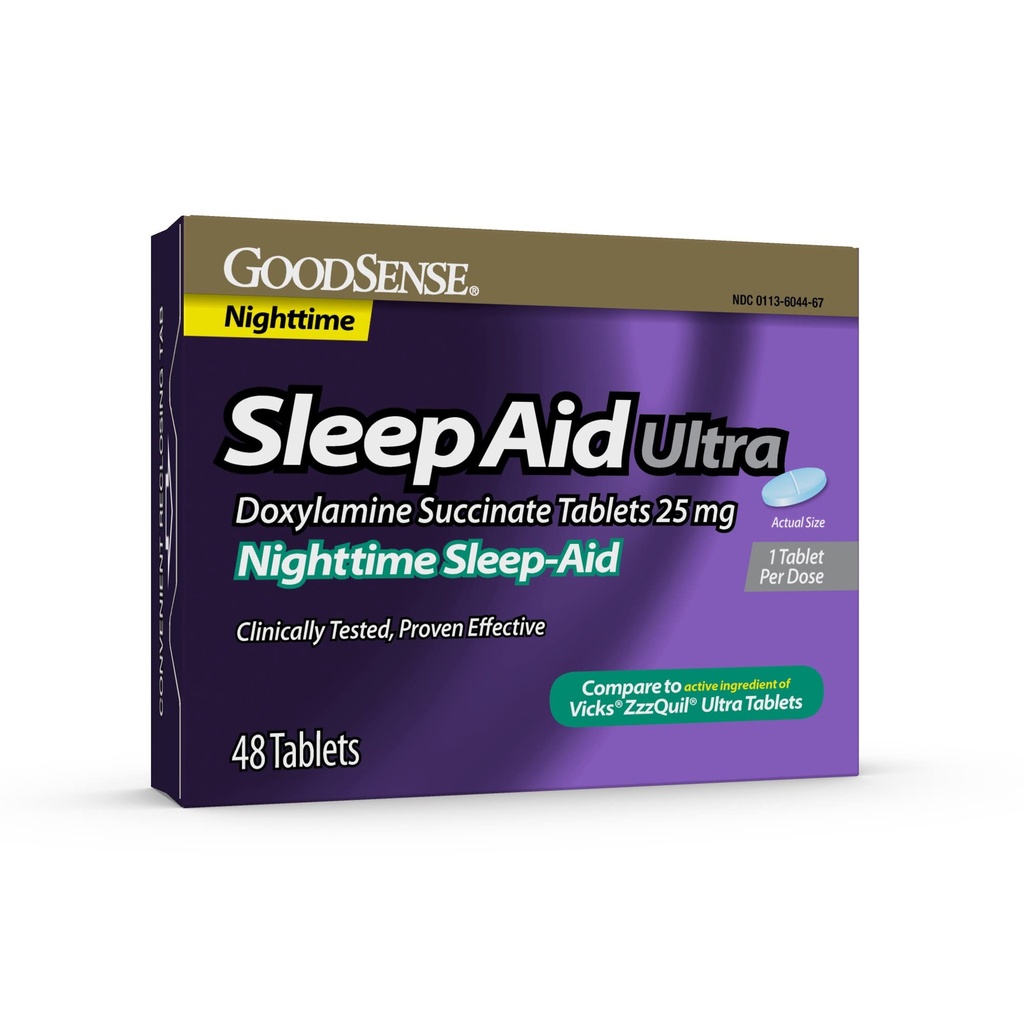 Comprimés ultra d'aide au sommeil de nuit, Succinate Doxylamine 25 mg, 48 Nombre