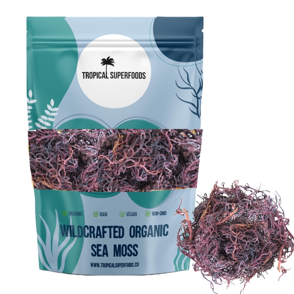 100% Wildcrafted Full Spectrum Purple Sea Moss | Irish Sea Moss | Sun essiccato | 92 Minerali - Rende 20 + oz di Sea Moss Gel | Full Spectrum Purple Sea Moss (4oz)