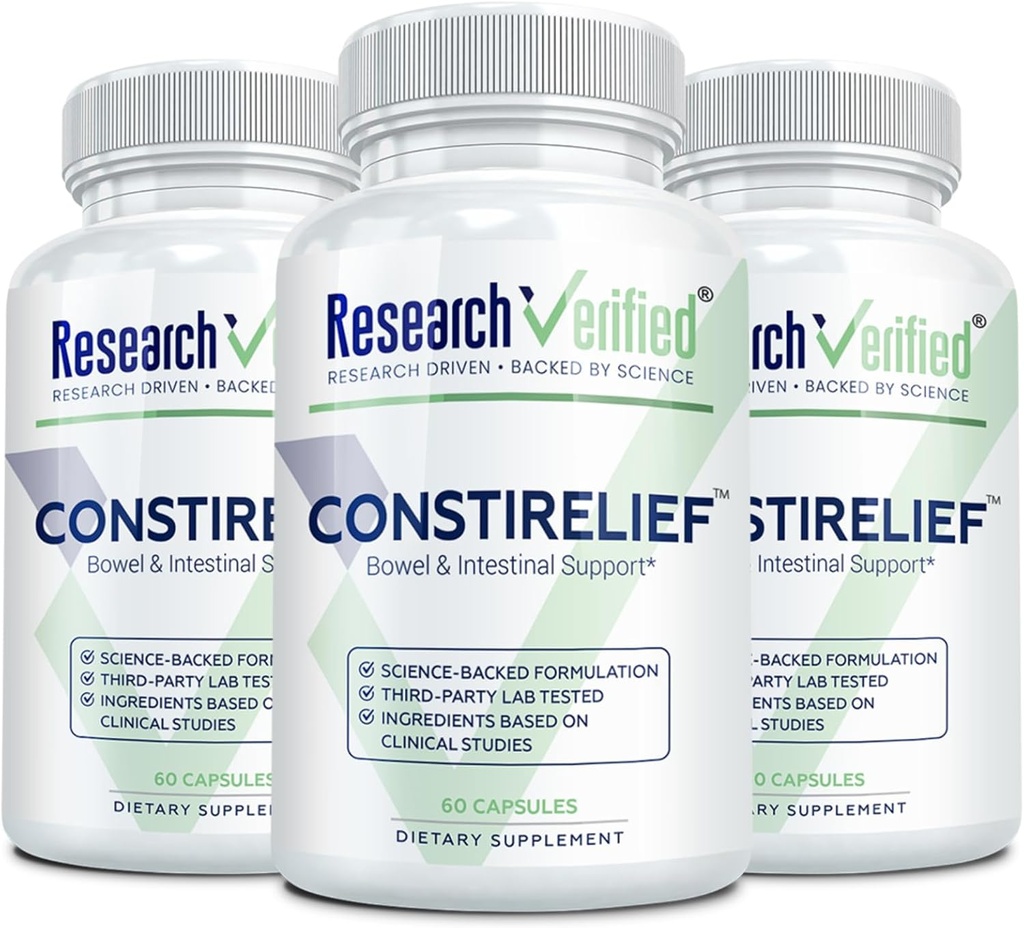 Forschung Verifizierter ConstiRelief - Die beste Ergänzung zur Verbrauchsentlastung auf dem Markt - mit L. Acidophilus für langfristige Gesundheit und Prävention. 100% Rückgarantie! (Pack mit 3)