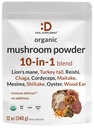 DEAL SUPPLEMENT Organic Mushroom Powder Supplement, 12oz – 10 in 1 Active Blend – Shiitake, Lions Mane, Cordyceps, Chaga, mit mehr –Unterstützung Immun-, Energie- und Gehirngesundheit – Non-GMO, Vegan