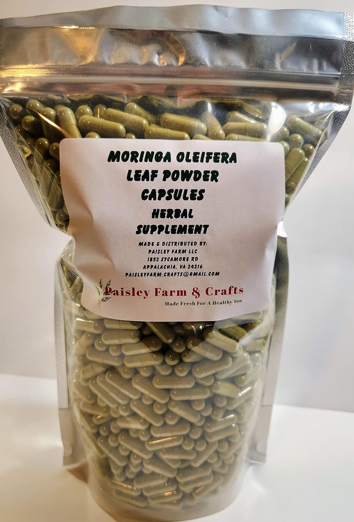 Moringa Oleifera Blatt Kapseln Non GMO - Kräuterergänzung - 100% reines Blattpulver! (1200) - Frisch auf Anfrage!