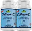 CollagenC Hydrolysate by Alfa Vitamins - Contiene biotina e vitamina C - 100 capsule Ogni - 2 confezione