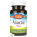Carlson - Niacin, 50 mg, unterstützt Cholesterin-Metabolismus, Energieproduktion, Herzgesundheit, Nervenfunktion, 300 Tabletten