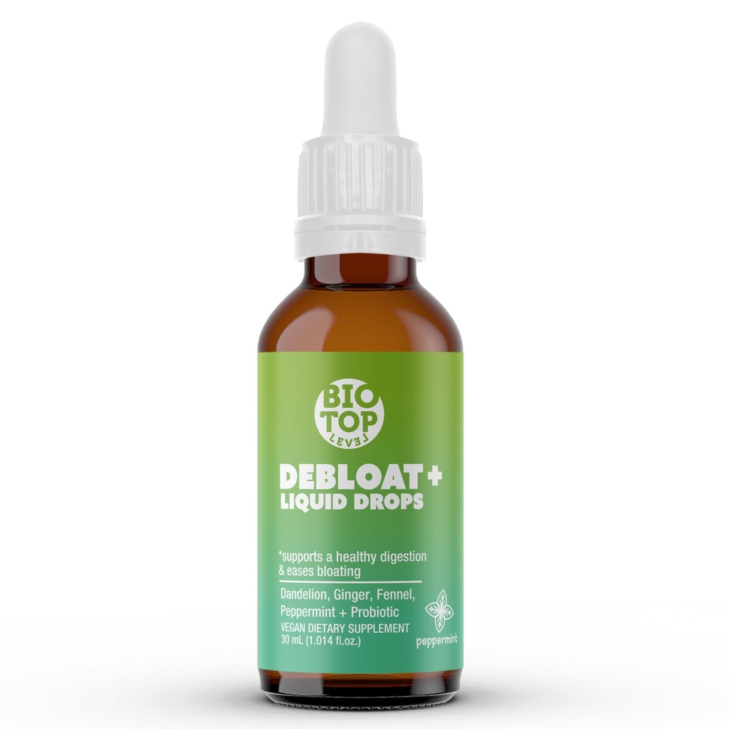 Debloat Organic Liquid Drops für natürliches Gas & Bloating Relief, unterstützt Verdauungs- & Gut Gesundheit mit Dandelion, Ginger, Fennel, Peppermint, Sugar-Free 1.0 Fl Oz.