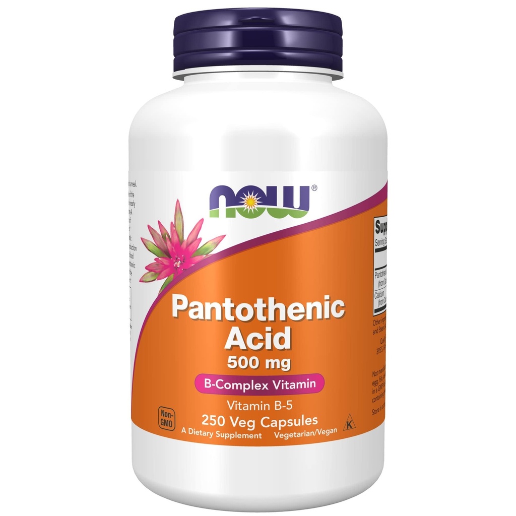 Acide pantothénique (vitamine B-5) 500 mg, vitamine complexe B, 250 capsules