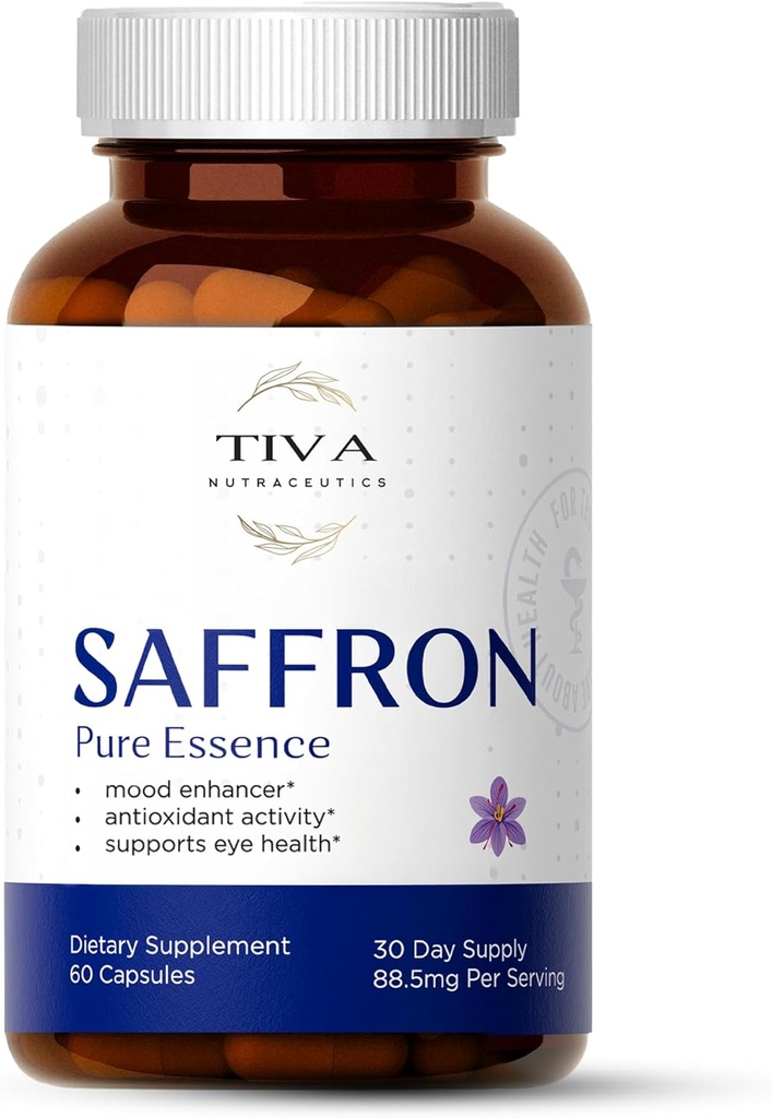 Pure Saffron Extract Kapseln – Natürliche Unterstützung für Stimmung, Emotionale Balance, Vision & Antioxidant Protection – Vegan, Non-GMO, Lab-Tested – 60 pflanzenbasierte Kapseln