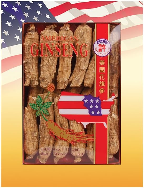 Hsu's SKU 0131-4 | Half Short Large | Cultivated American Ginseng from Marathon County, Wisconsin USA | |氏花花 | 4oz Box, К参, B007Z79V74