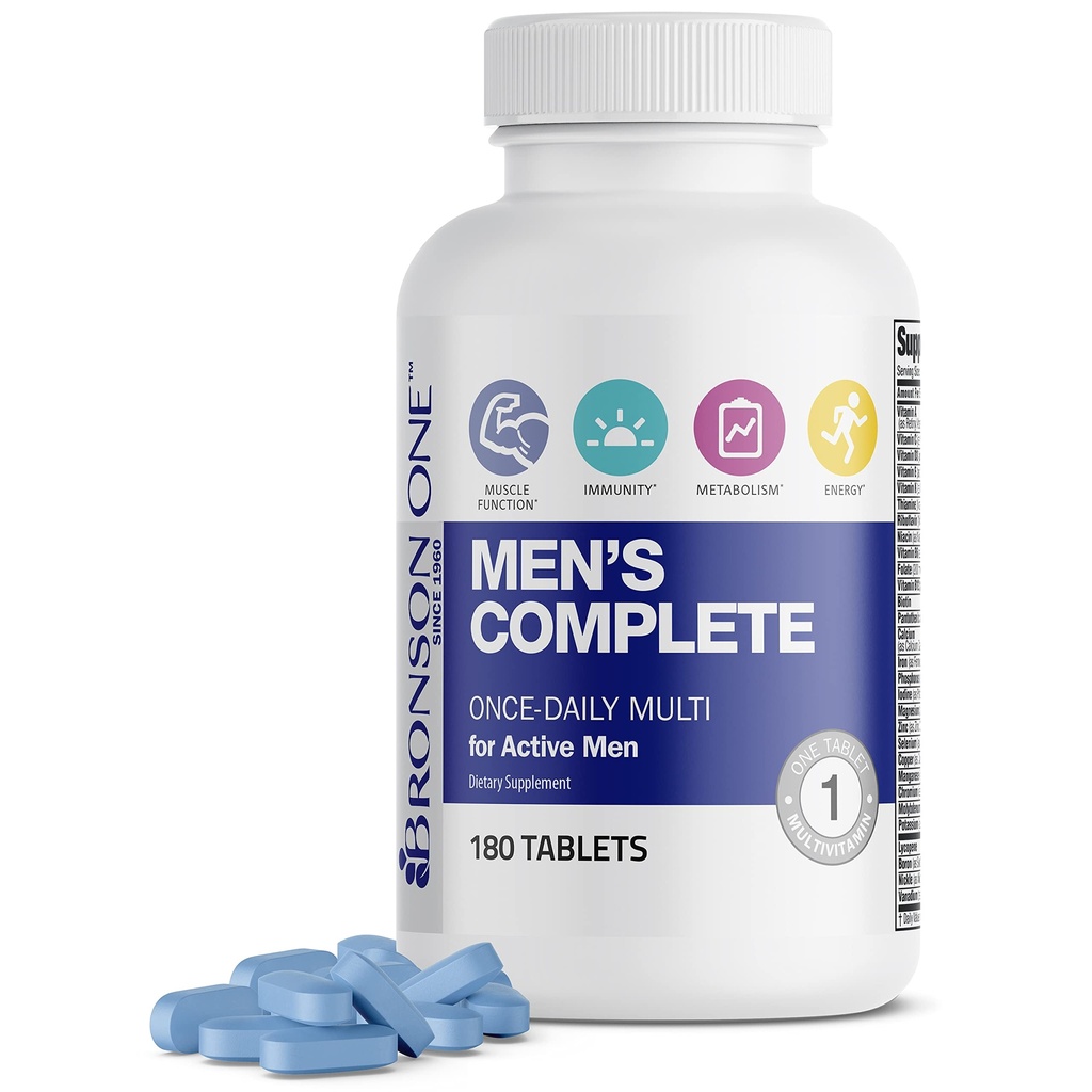 Bronson ONE Daily Men’s Multivitamin Multimineral completa una volta-giorno Multi per uomini attivi, 180 compresse