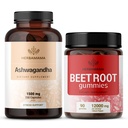 HERBAMAMA Ashwagandha und Beet Root Kit - Bundle von 1500 mg Ashwagandha Root Capsules & 1500 mg Beet Root Gummies - Vegan, Non-GMO, Gelatin-Free - 2 Pack
