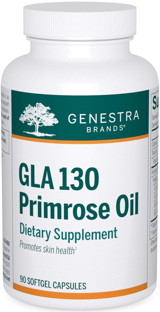 Genestra Marques GLA 130 Huile de Primrose Obtenir un supplément d'acide gras essentiel pour la santé de la peau*