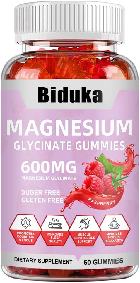 900(600+300) mg Magnesium Glycinat-Gummien, L-Threonat, Calcium, Natrium, Vitamin K, D, B6, Vegan, 60 Zähler