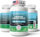 Capsules monohydratées de créatine pour le builder musculaire, l'endurance et la force, supplément d'entraînement , sans OGM, sans gluten - 60 capsules
