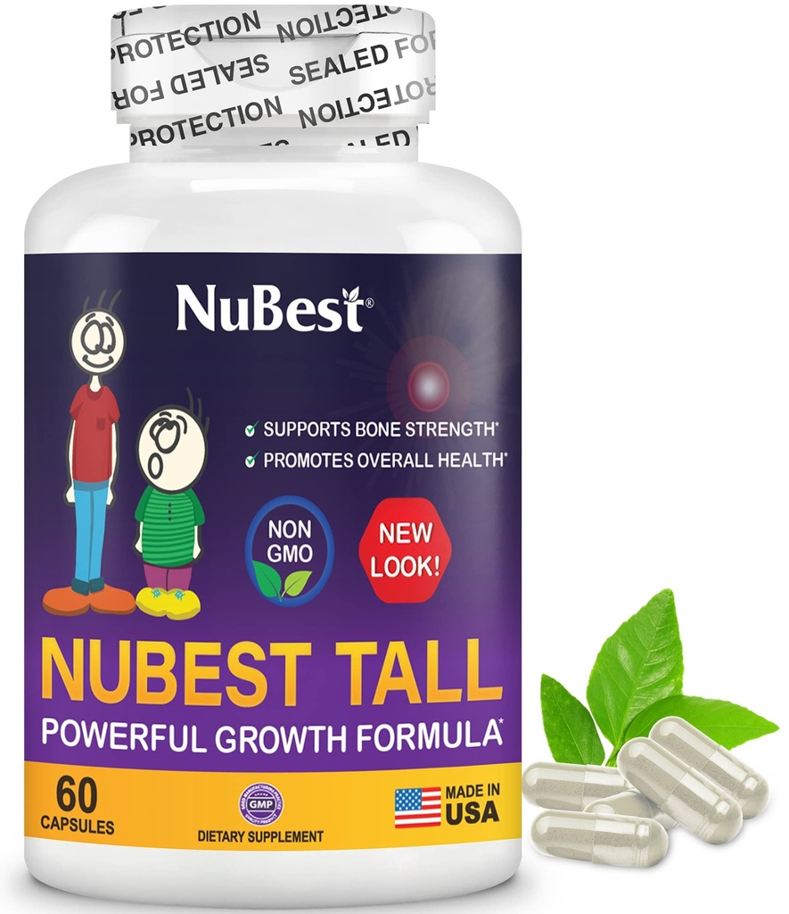 NuBest Tall (en anglais seulement) Soutenez la force osseuse, la santé osseuse, l'amélioration de l'immunité et du bien-être du corps entier avec du calcium, du collagène et des herbes pour les enfants de 5 ans et plus 60 capsules