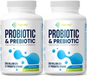 Probiotici per donne e uomini, 300 miliardi di CFU Probiotici da 12 Strains + miscela di prebiotici organici per digestivo quotidiano, immunitario, fegato, Bloating, salute del fegato per le donne e gli uomini, stabile di zecca - 120 capsule