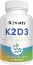 Vitamin D3 K2 mit Calcium & BioPerine 60 Kapseln - Umfassende Knochengesundheit, Herz-Kreislauf-Unterstützung, verbesserte Absorption - Non-GMO, Zuckerfrei