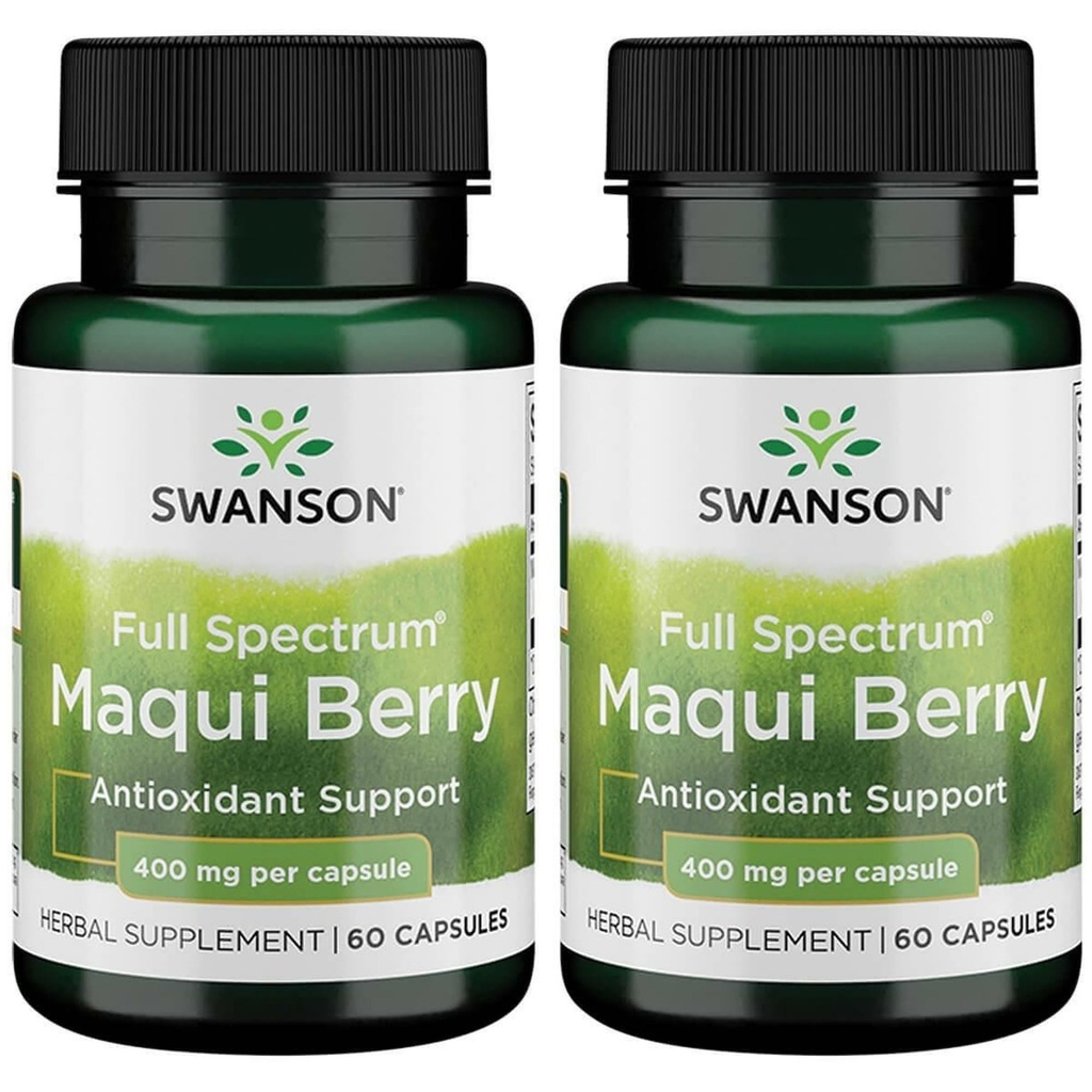 Swanson Spettro completo Maqui Berry 400 mg 60 Caps (2 Confezione)
