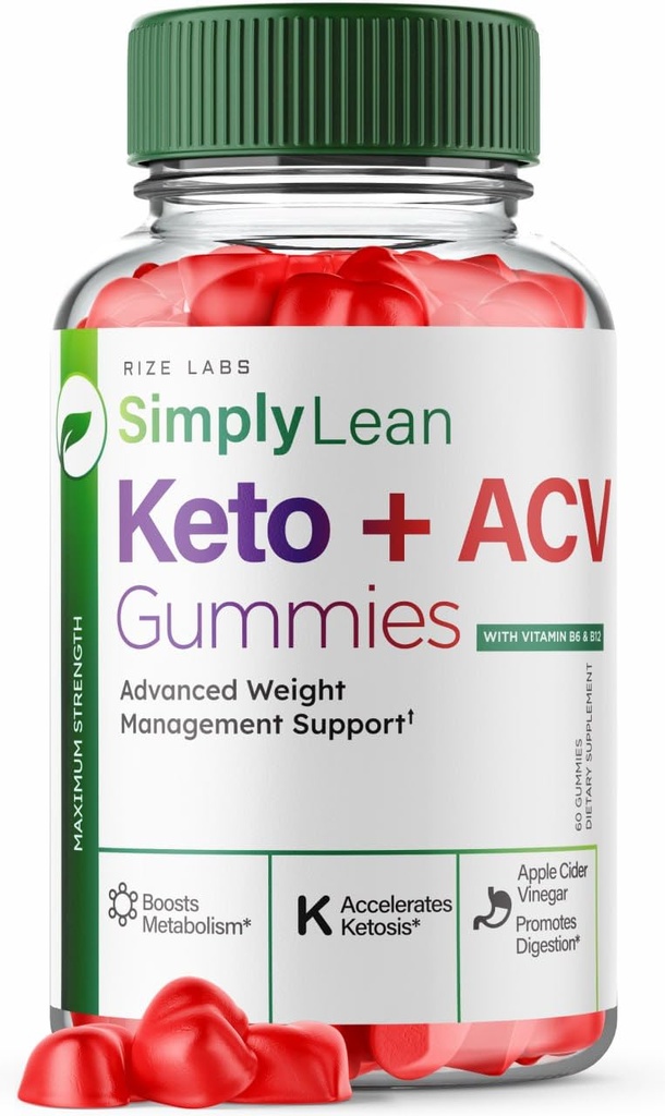 rize labs Einfach Lean Keto + ACV Gummis für erweiterte Gewichtsverlust, Ergänzung, maximale Stärke Gomitas, einfach Lean Advanced Formula Review (60 Gummis)
