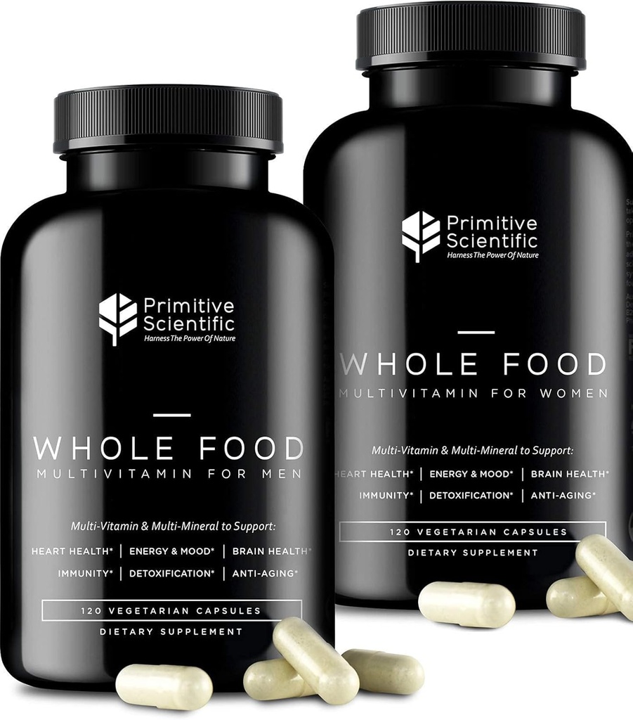 Integratore di uomini e donne per la salute olistica (Bundle) | Multivitaminici delle donne (120 capsule) + Multivitaminici degli uomini (120 capsule) |Full-Spectrum, 100% naturale, non OGM