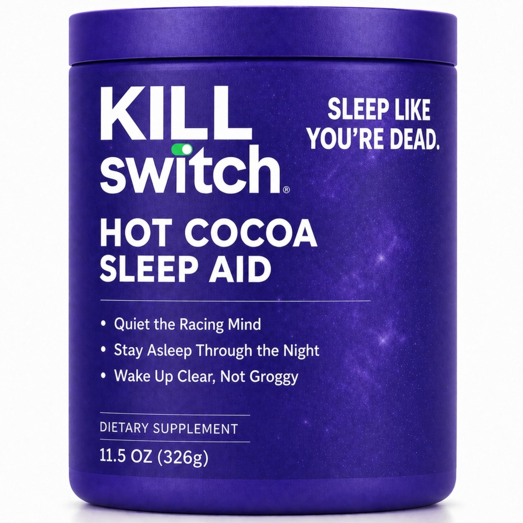 Killswitch aide au sommeil pour les adultes – Asleep d'automne rapide et réveil rafraîchi, supplément de chocolat chaud sans sucre - Magnésium, Tart Cherry, L-Theanine et plus pour le sommeil reposant, 30 portions, fabriqués aux États-Unis